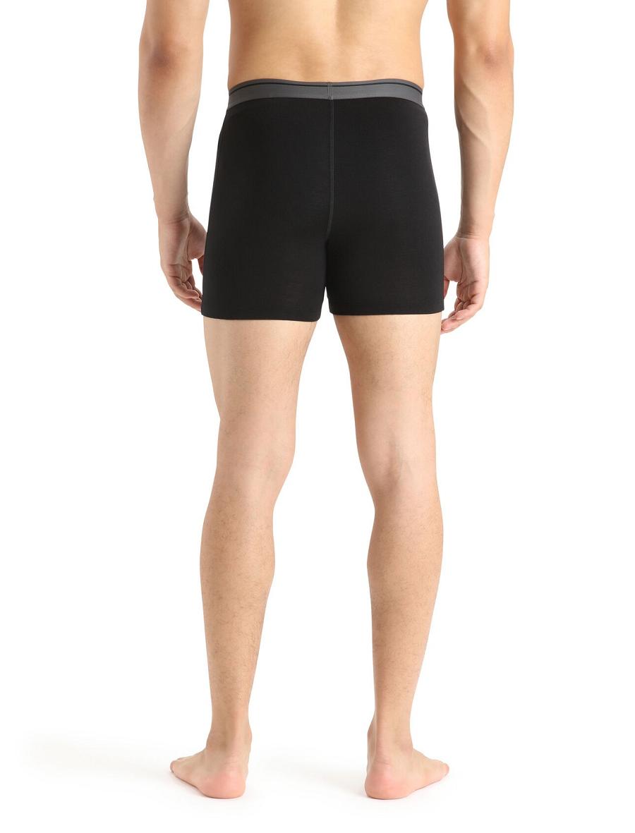 Icebreaker Merino Anatomica Boxers Férfi Fehérnemű Fekete | HU 1317NWYB